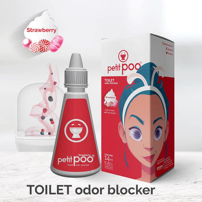 All Natural Toilet Odor Drops, Eliminator Deodorizer, Odor Blocker Liquid, Air Freshener - Travel Dropper personal Bottle, Strawberry