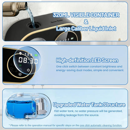 Automatic Soap Dispenser, 320ML Touchless Smart Hand Soap Dispenser, 3 Adjustable Soap Levels, Rechargeable Wall Mounted Electric Foam Soap Dispenser for Bathroom Kitchen Office (White - T1)