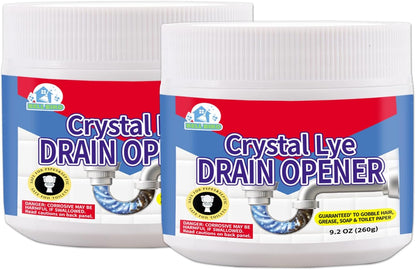 BELL BIRD Crystal Lye Drain Opener, Lye Sodium Hydroxide, Unclogs Bathroom Kitchen Sinks, Shower Pipes & Toilets, Sink Drain Cleaner, Clog Remover for Clogged Drains Bathtub Pipes (1PCS)