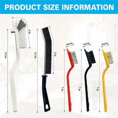 Crevice Cleaning Brush Set, Hard Bristle Small Scrub Brushes, Deep Cleaning Supplies for Kitchen, Bathroom, Grout, Bottle, Corners & Tight Spaces, 8Pcs