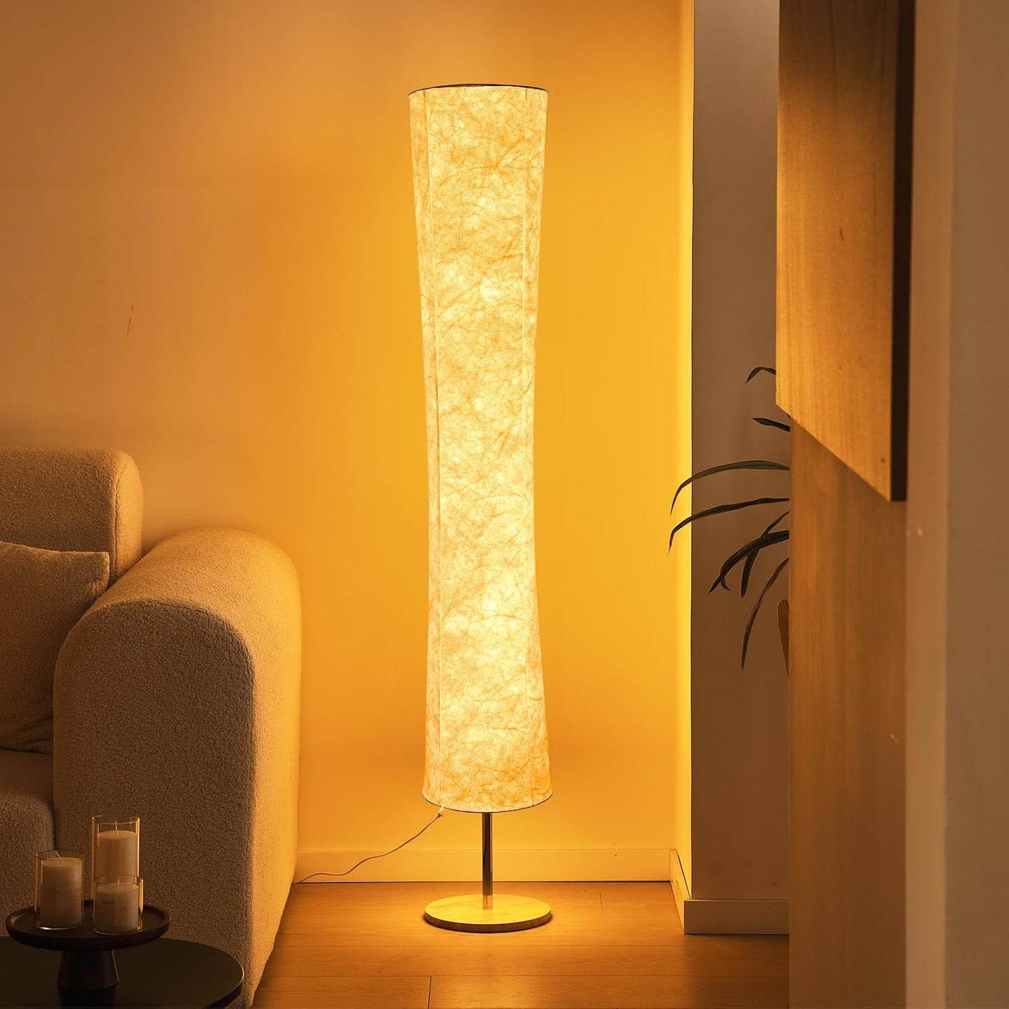 58 inch Simple Design Morden Soft Light Floor Lamp 3 Color Lighting Remote Control, LED lamp with Tyvek Fabric Shade,Brightness Adjustable for Living Room Bedroom Game Room