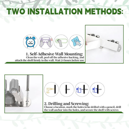 2 Pack Wall Mount Broom Holder, Self Adhesive 5 Racks and 4 Hooks Mop and Broom Organizer Storage Tool Racks Stainless Steel Heavy Duty for Home Kitchen Garden Laundry Garage
