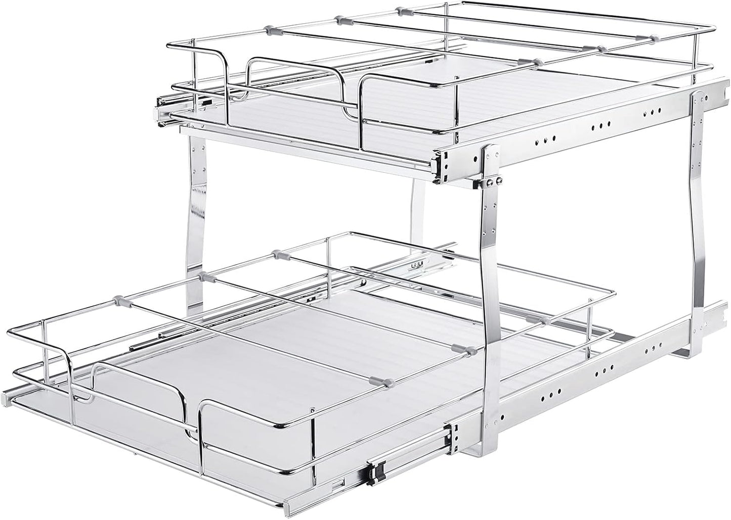 VEVOR Pull Out Cabinet Organizer, 12"W x 21"Dx15.2"H Heavy Duty Slide Out Pantry Shelves, Chrome-Plated Steel Roll Out Drawers for Home,13.5"Wx22"Dx19"H Inside Kitchen Cabinet, Bathroom, Under Sink