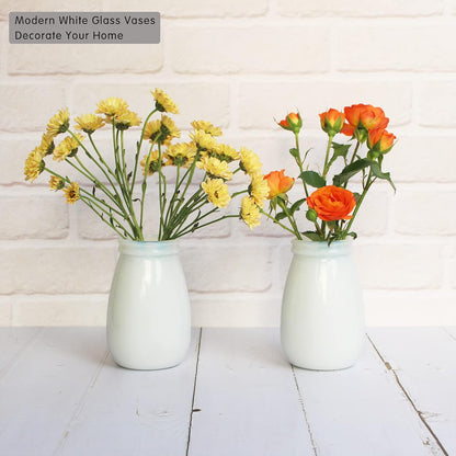 YANLING 6 Pack White Vase Small Ceramic Vases for Decor, Bud Vases | for Centerpieces White Vases for Flowers Boho Home Decor, Pampas Grass Dried Flowers Vases