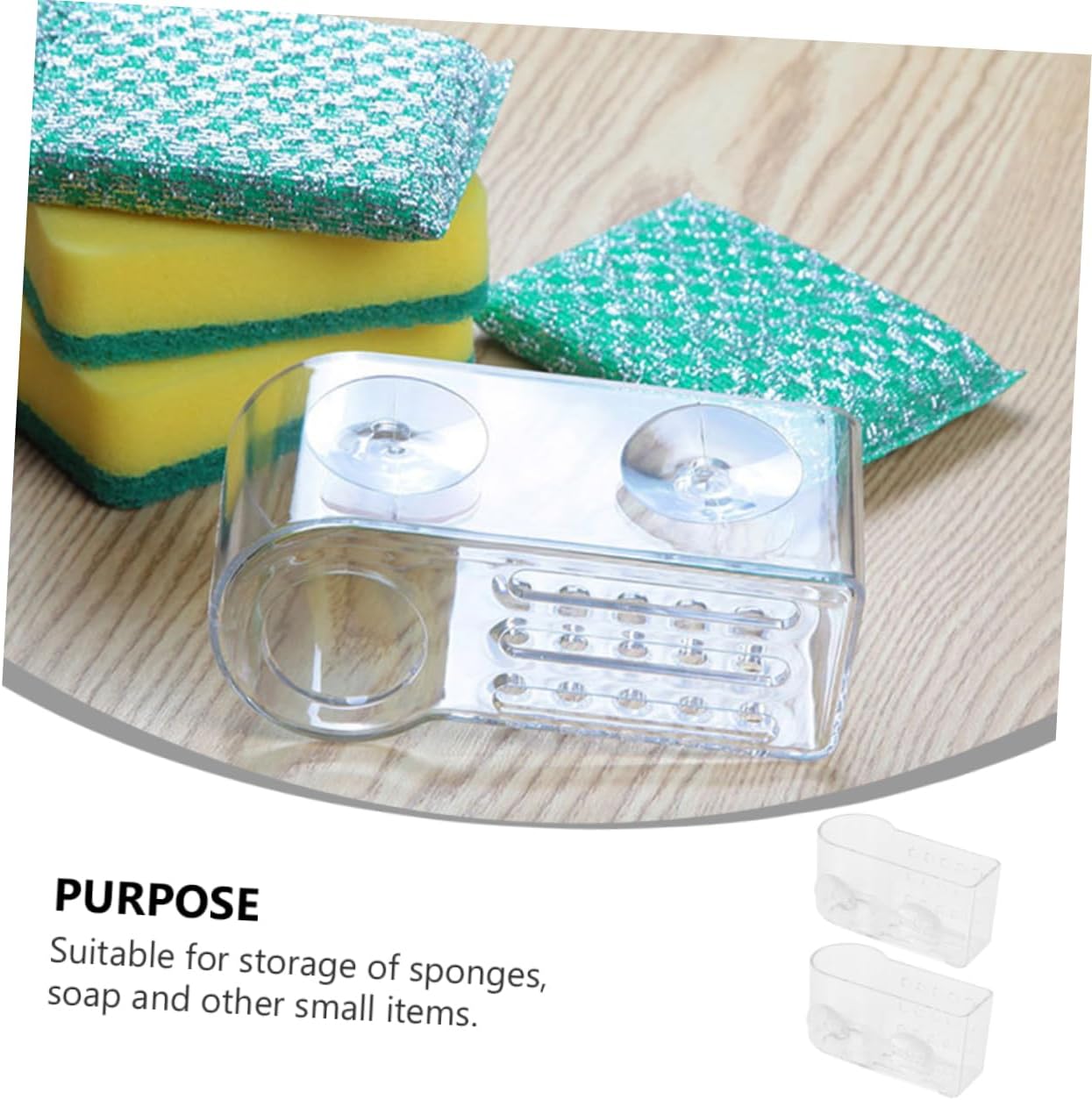 2 Pcs Sponge Storage Rack for Kitchen and Bathroom Hollow Bottom Duster Cloth Drainer Quick Drying Scouring Pad Organizer Space Saving Shelving