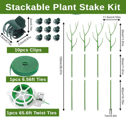 10 Pack Stackable Monstera Plant Support Stakes, Climbing Plants Support Monstera Trellis for Indoor, Alternative to Moss Pole (25inch/10 Pack)