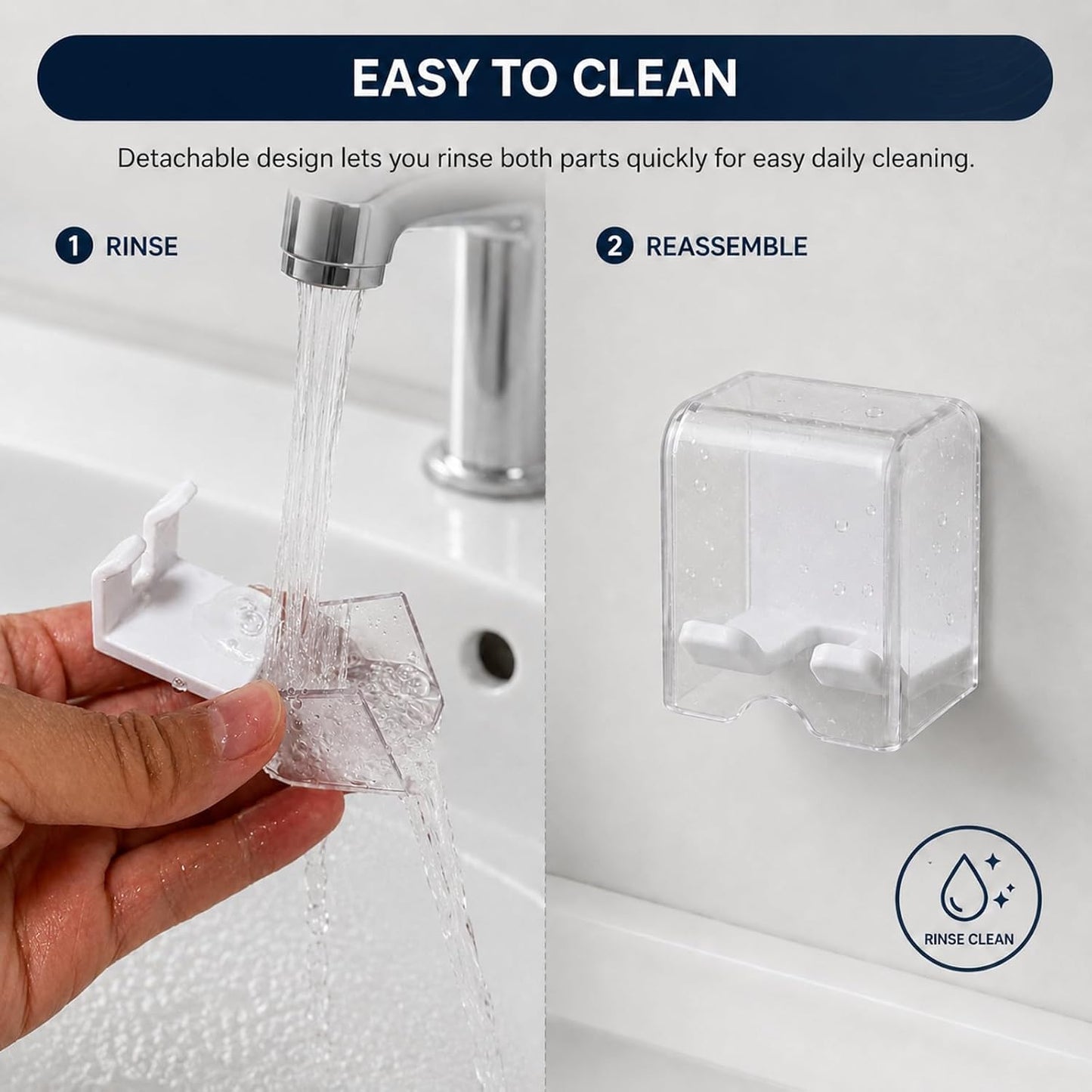Toothbrush Holders for Bathroom Wall Mounted, 4 Pack Flip Cover Toothbrush Holder with Drainage, Self Adhesive Toothbrush Organizer for Electric Toothbrush, Manual Toothbrush, Shower, Mirror, Tile (4)