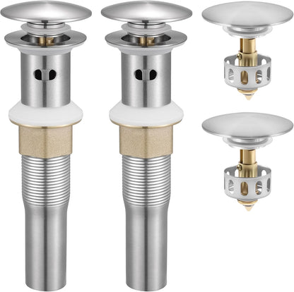 KES All Metal Bathroom Sink Drain with Strainer Basket Hair Catcher Anti Clog Pop Up Drain Stopper for Vanity Vessel Sink with Overflow, Rustproof 18/8 Stainless Steel Polished Chrome S2013A-CH