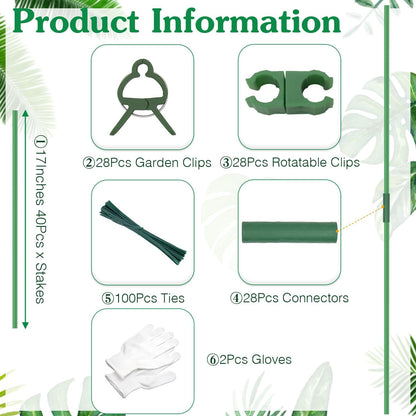 Plant Stakes,18Inch & 11Inch Plant Support Stakes,HAINANSTRY Adjustable Length Garden Stakes,Plant Stakes for Indoor and Outdoor Plants,Tomatoes/Beans/Orchid/Vegetable Stakes for Garden
