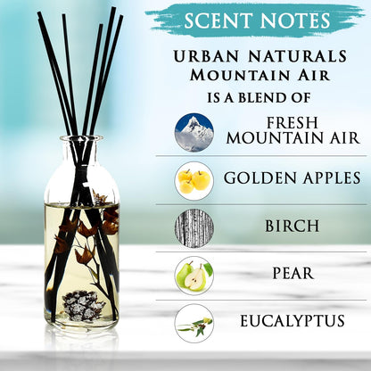 Urban Naturals Smoked Vanilla Reed Diffuser Set with Vanilla Bean, Sandalwood & Leather | Made in the USA - Colors A