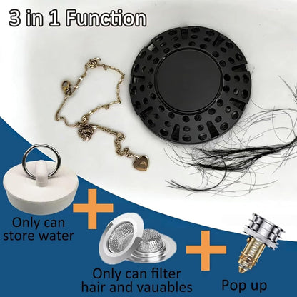 AzWzz Bathroom Sink Stopper,Sink Hair Catcher,Bathroom Sink Drain Strainer Pop Up Drain Cover Plug,Universal for 1.1 to 1.65in Sink Drain Hole
