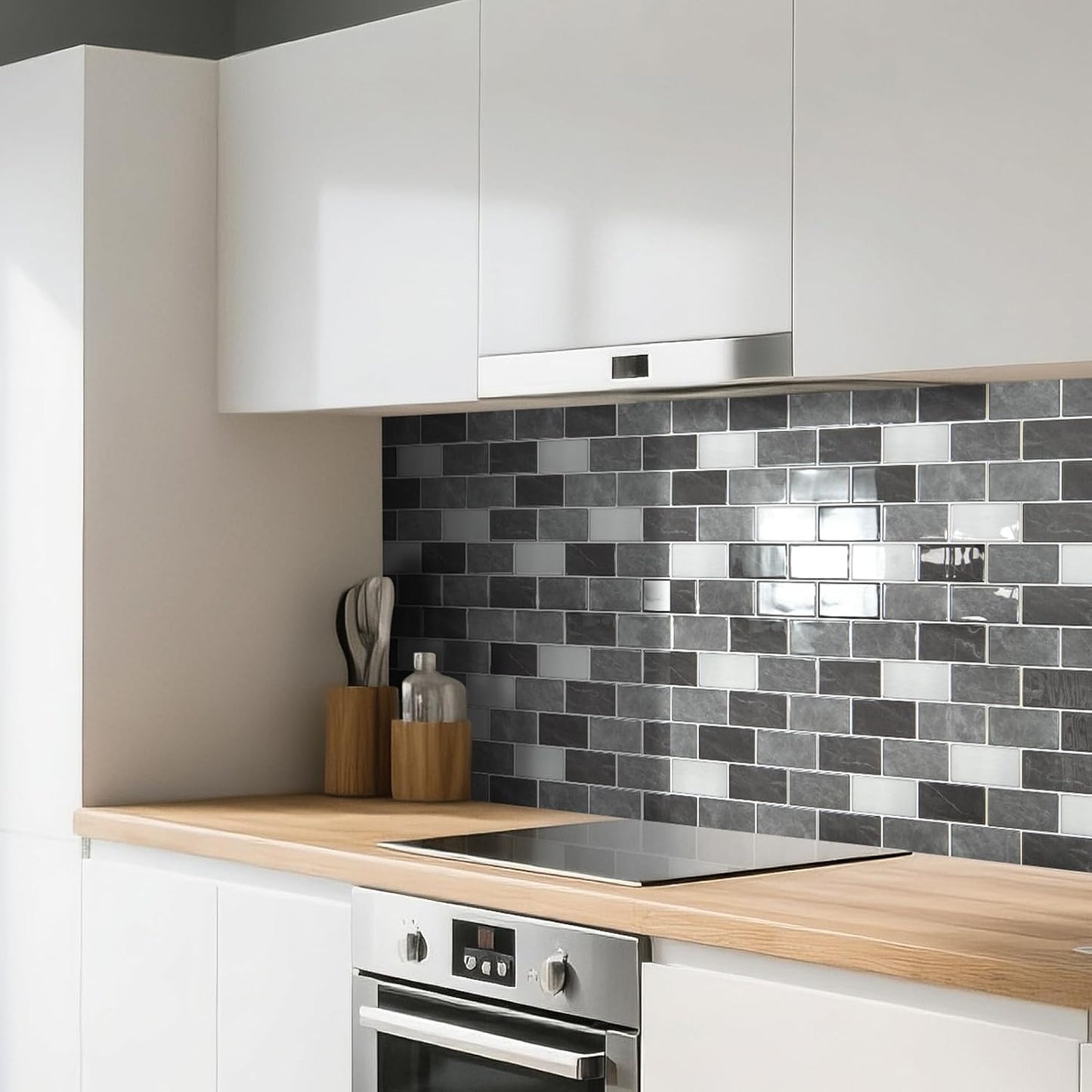 Art3d Peel and Stick Backsplash for Kitchen White Subway (10 Tiles, Thicker Design)