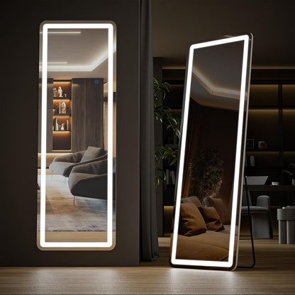 OLIXIS 64"x 21.5" Arched Mirror Full Length, Full Body Mirror with Stand, Hanging or Leaning for Wall, Floor Standing with Shatter-Proof Glass for Bedroom, Living Room, Long, Black