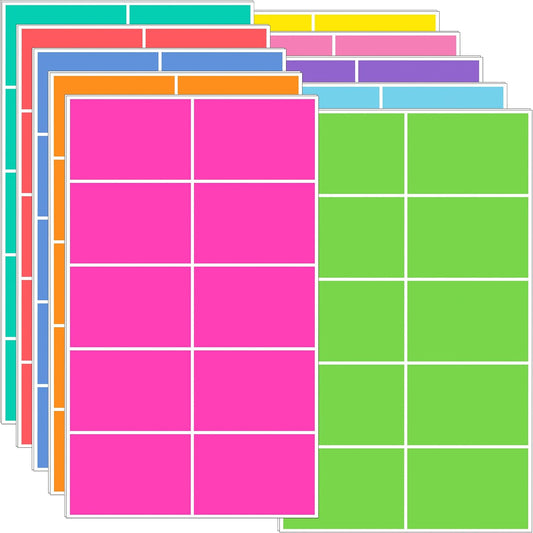 Colored Labels Stickers,3 x 2 Inch,14 Colors,420 Pack | Large Adhesive Home Moving Stickers Labels for Boxes,Rectangle Name Tags for Packing Box