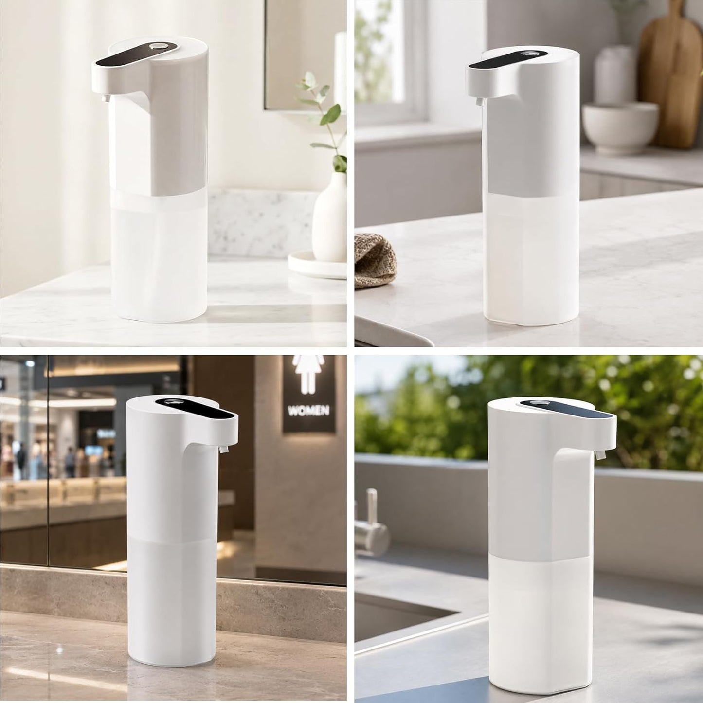 Automatic Soap Dispenser Touchless, Liquid & Foaming Soap Dispensers, USB Rechargeable Smart Hand Soap Dispenser, 3-Level Adjustable, 12.2oz/360ml (Gel Version and Foam Version)