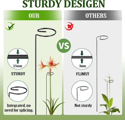 24 Inch 20 Packs Plant Stakes,Plant Supports for Outdoor Plants,Garden Single Stemmed Plant Support Stakes for Gardening,Flowers,Orchid,Peony Lily Rose