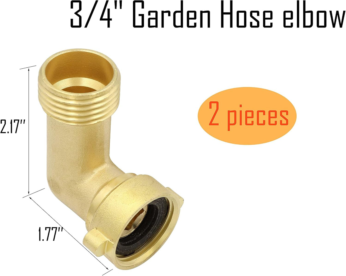 LBY 4 Way Brass Hose Splitter, 3/4" Hose Faucet Manifold, Garden Hose Connector, Tap Splitter, Solid Brass (Golden Yellow)