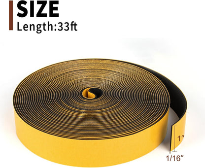 Yotache Self Adhesive Foam Gasket Tape 1/2" W X 1/2" T (New Adhesive Craft) for Doors Soundproofing Weather Seal Strip Insulation, 13 Ft Length
