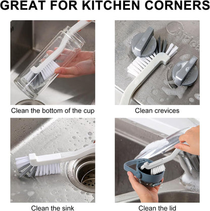Kitchen Scrub Brush Edge Corner Cleaning Brush Hard Bristle Cleaning Supplies for Kitchen, Bathroom, Corner, Grout, Sink, Cup, Teapot, Bottle, Blender