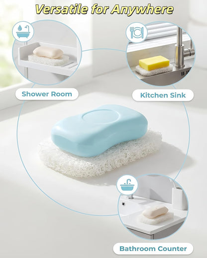 8 Pack Soap Saver Pads,Self Draining Soap Holder Pad for Bar Soap,4.3"×3" Soap Saver Holder,PVC Lifting Mats for Shower Bathroom Kitchen Sink, Keep Soap Dry
