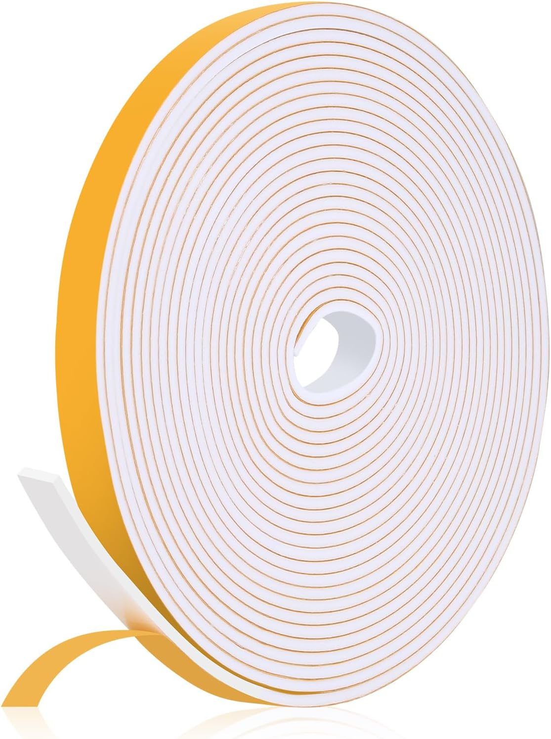 16Feet Weather Stripping Seal (1/2 Inch X 1/4 Inch) for Door Window, High Density Foam Tape, Soundproofing, Insulation Strip, Door Sealers for Door Frame- White