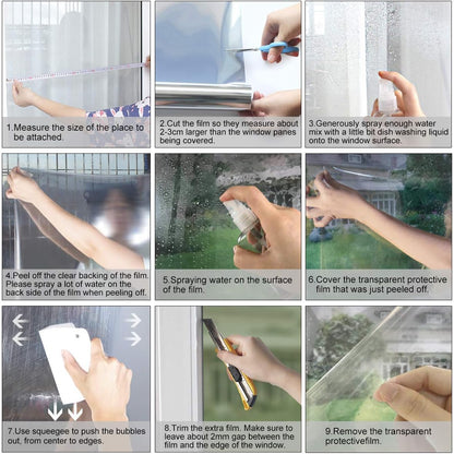 HIDBEA Frosted Window Privacy Film - Non Adhesive Static Cling Glass Stickers Sun UV Blocking Heat Control Door Covering Decals for Home Office, 23.6 x 78.7 Inch