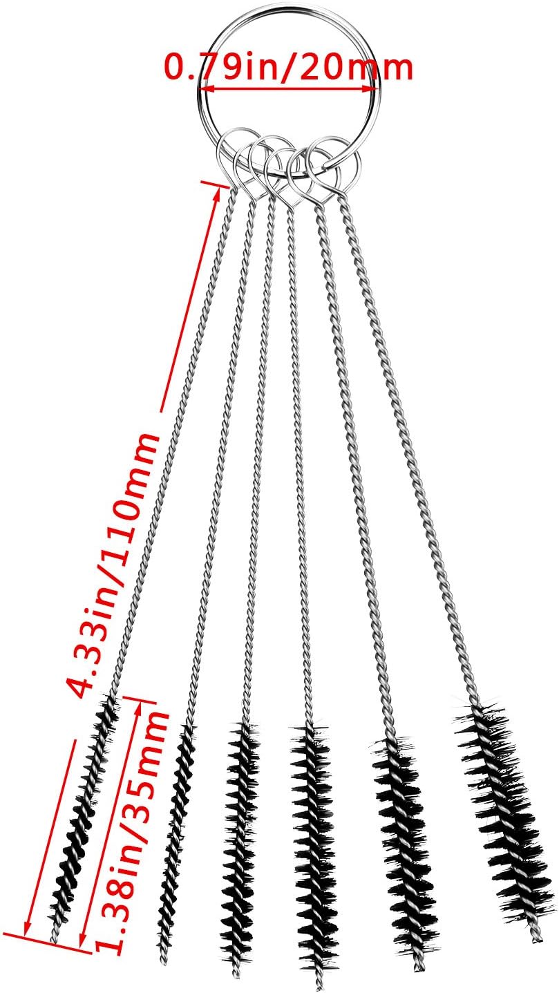 Frienda 32 Piece Carburetor Cleaning Kit Carburetor Cleaner Tool Brushes Including 12 Nylon Tube Brush and 20 Cleaning Needles for Welder Carb Chainsaw Spray Guns Torch Tips Firing Hole Stove Burner