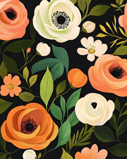 Danodoi Yellow Floral Wallpaper Peel and Stick Vinyl Wallpaper Stick and Peel Colorful Contact Paper for Cabinets Waterproof Self Adhesive Wall Paper for Kitchen Countertop Wall 17.5" x 118"