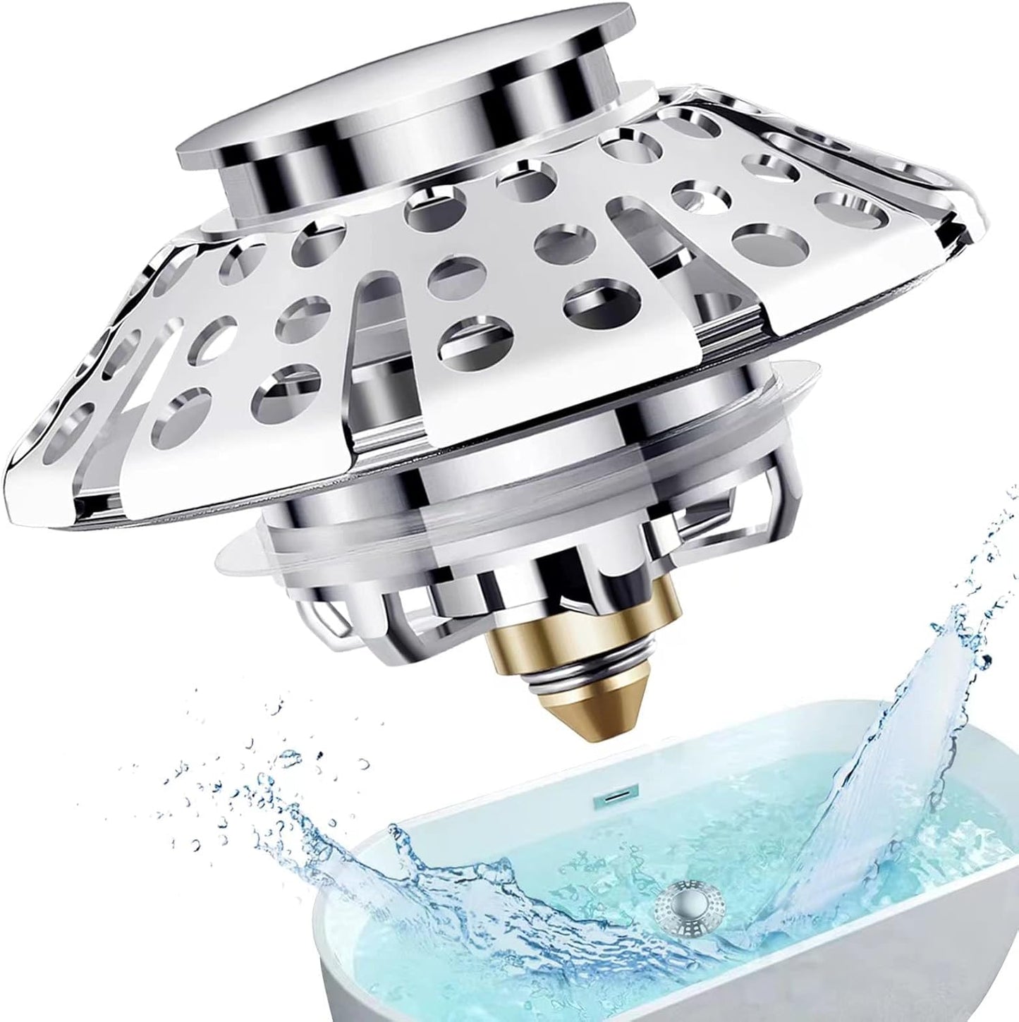 AzWzz Bathroom Sink Stopper,Sink Hair Catcher,Bathroom Sink Drain Strainer Pop Up Drain Cover Plug,Universal for 1.1 to 1.65in Sink Drain Hole