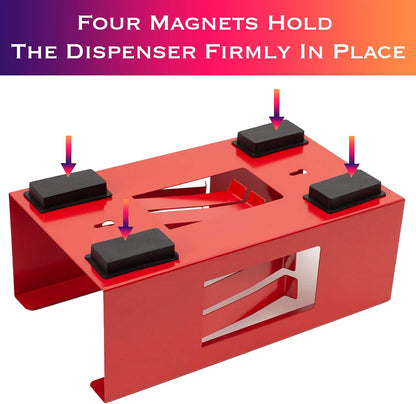 Magnetic Glove Holder,Glove Box Holder,Glove Dispenser,Durable Coated Steel,Space Saving Design for Work,Shop, Garage,Medical Office,Laundry Room,Kitchen,Hospital,Fridge,Wall Mount (Black)