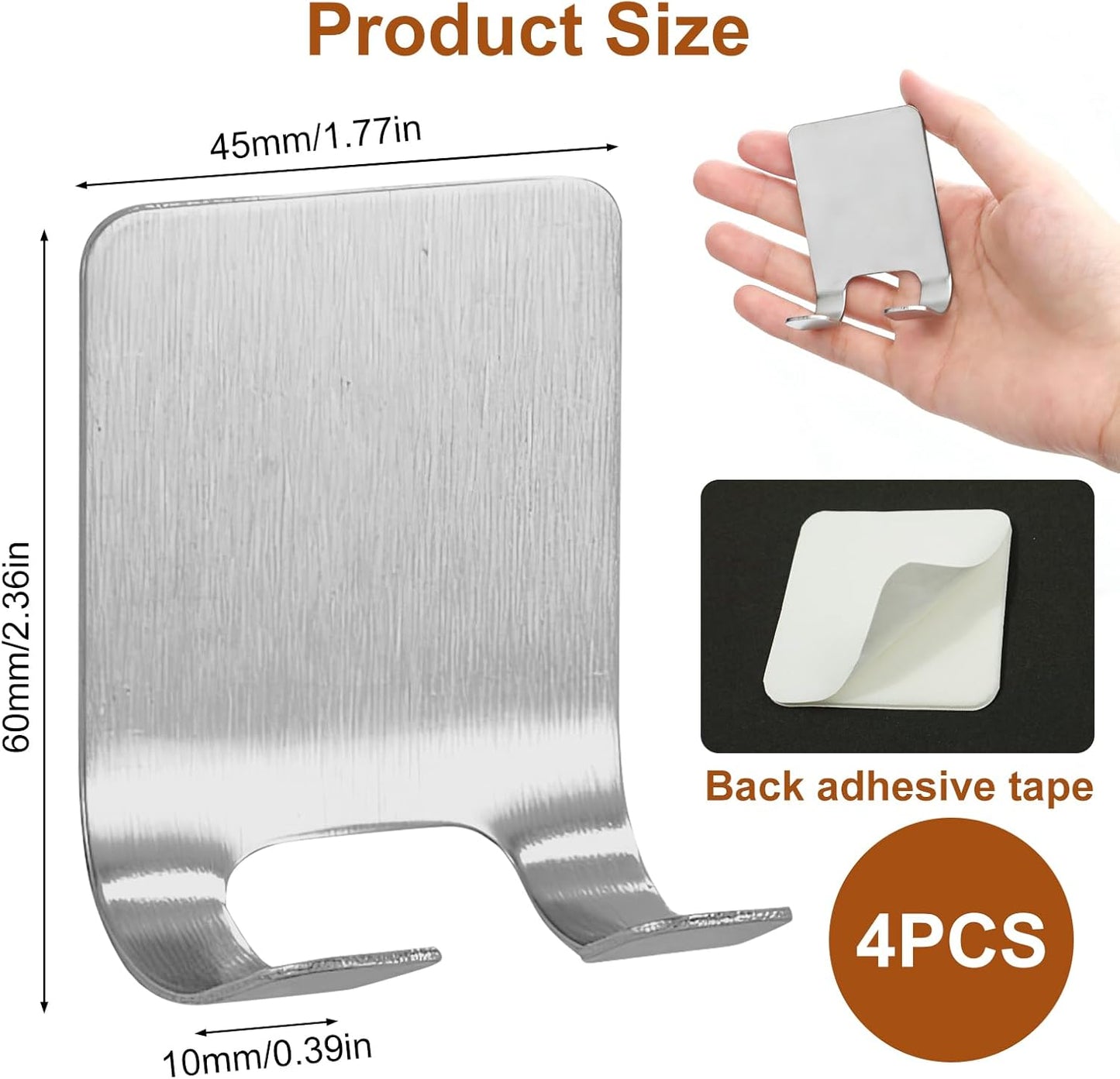 4 Pcs Gold Razor Loofah Holder for Shower Self Adhesive Waterproof Shaver Hooks Waterproof for wall Metal Heavy Duty Utility Storage Hanger Hooks Holder for Towels Accessories Kitchen Bathroom (Gold)