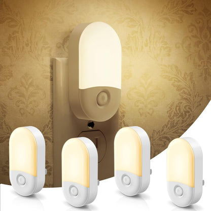 L LOHAS LED Night Lights Plug into Wall, [2 Pack] LED Dimmable Night Light with Light Sensors, 30/60LM Adjustable Brightness Nightlights, Soft White 3000K Automatic Night Light for Kid, Hallway