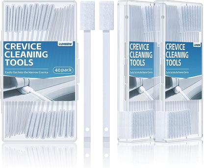 Lumkew 40Pcs Disposable Crevice Cleaning Brushes for Small Spaces, Detail Gaps Scrub Cleaner Brush Set for Toilet Bowl Corner, Household Cleaning Tool Supplies for Window Track, Door Grooves, Vent Fan
