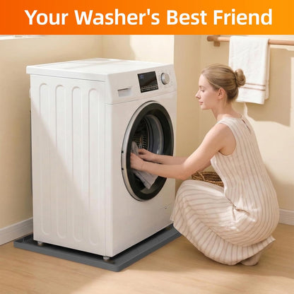 Washing Machine Drain Pan Silicone Mat, 32 x 30 Inch Washer Drip Tray, Non-Slip Waterproof Washer Tray for Floor Protection, Anti-Vibration Mat for Washer or Dryer