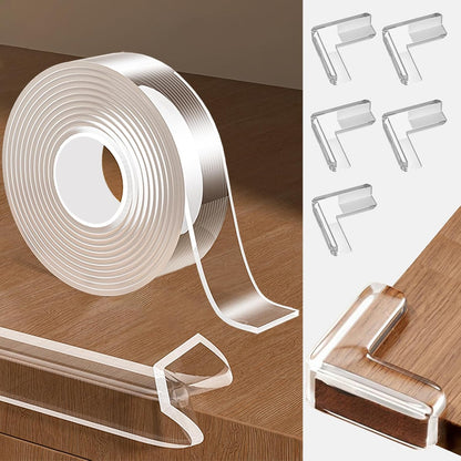 Edge Corner Protector Baby Proofing,Soft Clear Furniture Table Corner Guard & Edge Safety Cabinet Door Bumper,Crib Bumpers,Wall Protector,6.6ft(Width 0.8 in，Thickness 0.08 in)