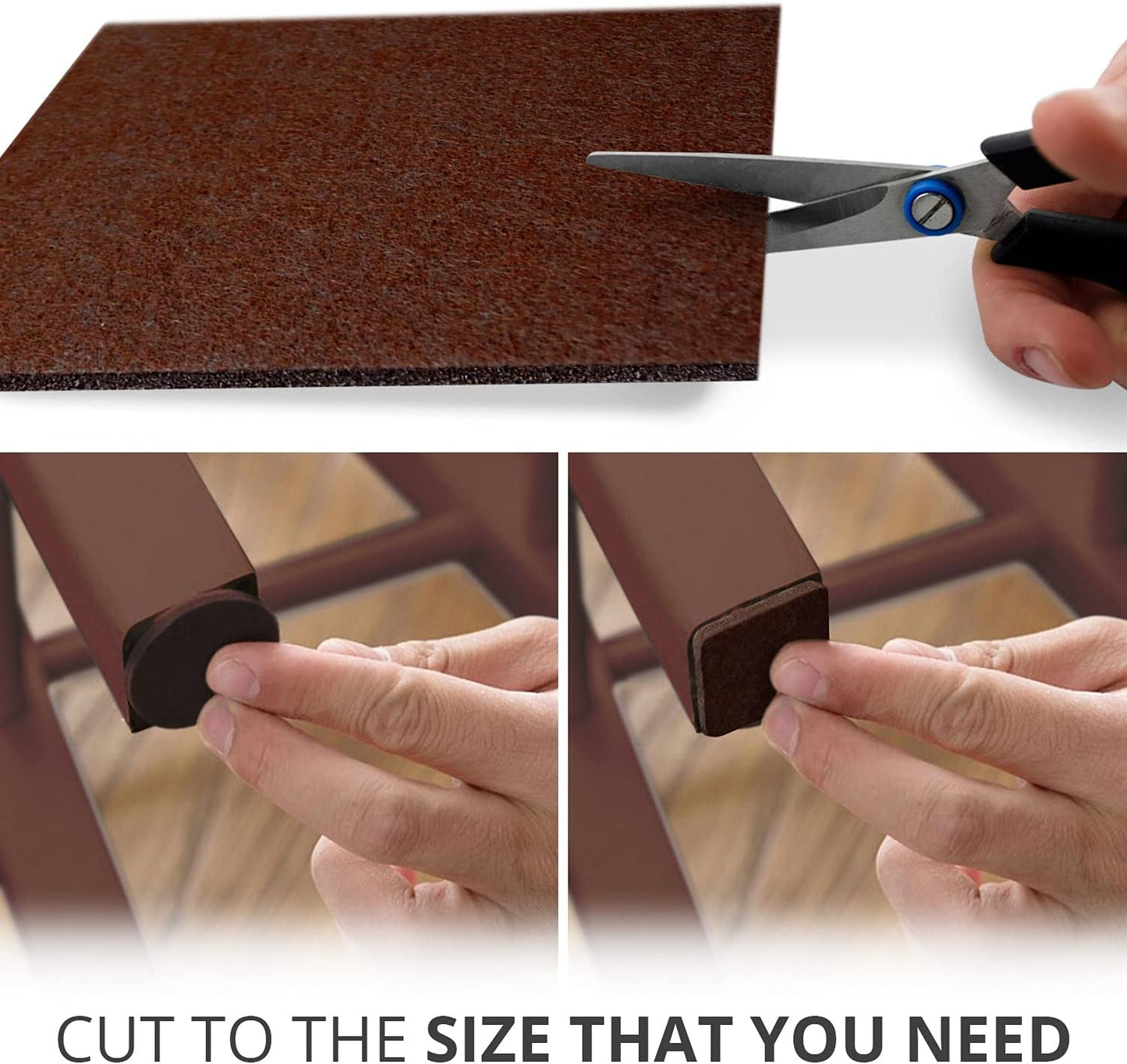 Felt Furniture Pads X-PROTECTOR - 10 Pack Premium 8”x6” Heavy Duty 1/5” Felt Sheets! Cut Furniture Felt Pads for Furniture Feet You Need – Best Furniture Pads for Hardwood Floors! Brown