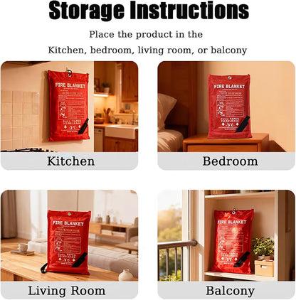 Fire Blanket, 2-Pack, Fiberglass, 39x39 Inches, High Temperature Resistance, Kitchen and Home Emergency Preparedness