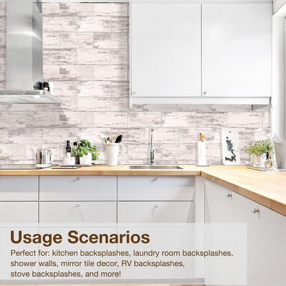 Havenly Peel and Stick Backsplash Tile for Kitchen & Bathroom Walls (White, 10 Tiles - 9.7 sq. ft. (0.9 m²))
