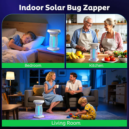 OnBeam Solar Bug Zapper Outdoor, 4200V Electric Mosquito Killer for Patio | Solar & USB-C Charging, IPX5 Waterproof, Auto Mode, SOS Light, Indoor Fly Trap for Home, Backyard, Garden, Camping