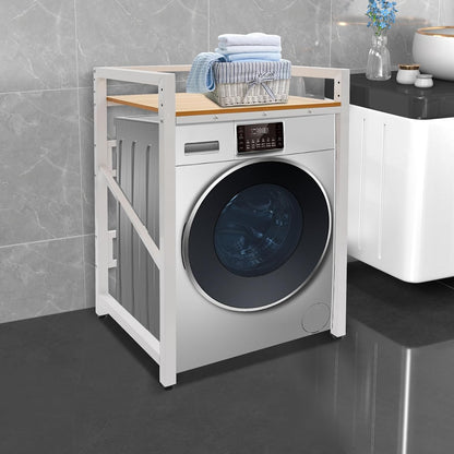 Over Washer and Dryer Shelves,Dryer Storage Shelf,3 Tiers Laundry Room Storage and Organizer Standing Shelf,Height Adjustable Laundry Room Shelves, Load-Bearing Capacity 22lbs (Log)
