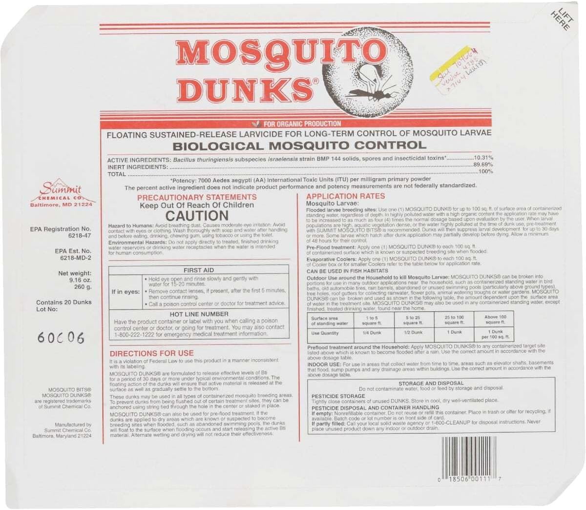 Summit Mosquito Dunk Tablet, 20 Count (Pack of 1)