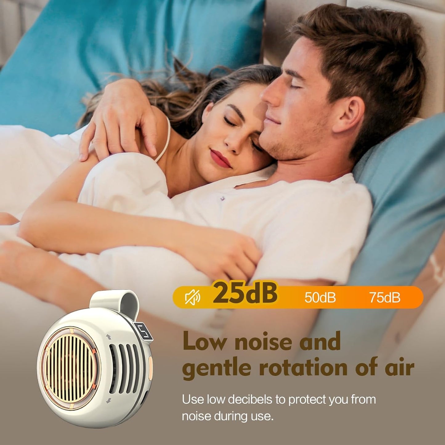 Portable Silent Mini Bladeless Electric Fan,Small fan Clip on for Shirt & Waist,2026 New Mini Bladeless Fan Clip On,Adjustable 3-Speed For Outdoor & Travel & Office, Travel Accessories, Gift (white)