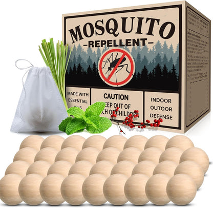 Mosquito Repellent 36 Balls – Mosquito Repellent Outdoor Patio & Indoor, Natural Mosquito Deterrent for Yard, Patio, Camping & Travel