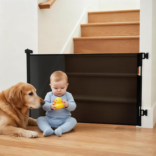 236 Inch Extra Wide Retractable Baby Gate,Mesh Baby Gate or Mesh Dog Gate,34" Tall,Child Safety Gate for Doorways, Stairs, Hallways, Indoor or Outdoor