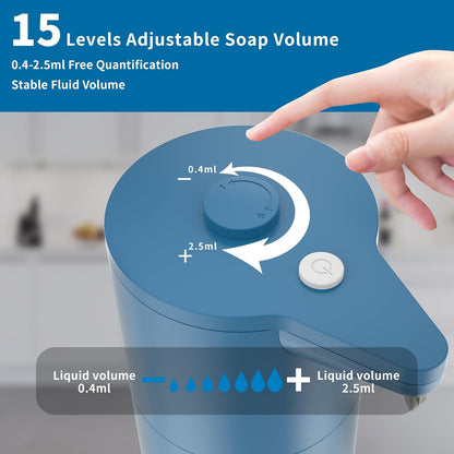 Aunmaon Automatic Soap Dispenser Touchless, Hands-Free, Multi Adjustable Volume, Long Battery Life, Compatible with Thick & Thin Dish/Hand Soap for Bathroom and Kitchen, Easy for Toddlers, Black