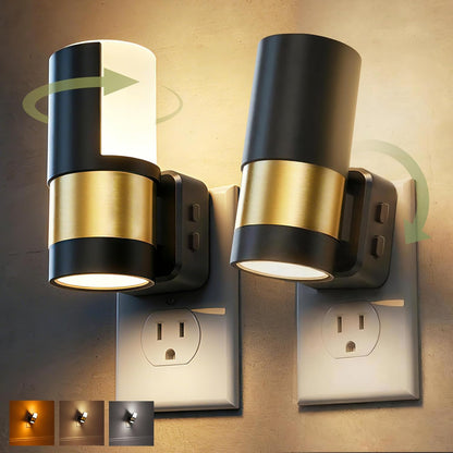 L LOHAS LED Night Light Plug in, Night Lights Plug into Wall, Light Sensor, 0-100LM Soft White 3000K, Dimmable Night Light, Modern Nightlight for Kids Bathroom Hallway Bedroom Kitchen Stairway, 2 Pack