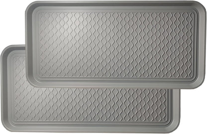 2 Pack Large Multifunctional Tray Mat Washable Indoor or Outdoor Tray Mat for Shoes Boots Plants Pots Paint Tins Pet Bowls Car Storage, 30 x 15 x 1.2 Inches