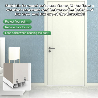 Door Draft Stopper, Cuttable Concealed Kerf/Channel Fit Under Door Seal, Draft Stopper Threshold Seal Bottom of Door Weatherstrip Kerf Weather Stripping Doors 39” Length (White, 39 inch)