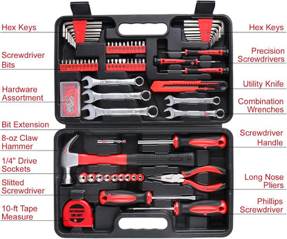 WINNER 175-Piece Multi-Purpose Automotive and Household Tool Kit in Toolbox Storage Case, Perfect for General Home and Auto Repairs, House DIY Project, Garage, Car, Travel Emergency, Father's Day Gift