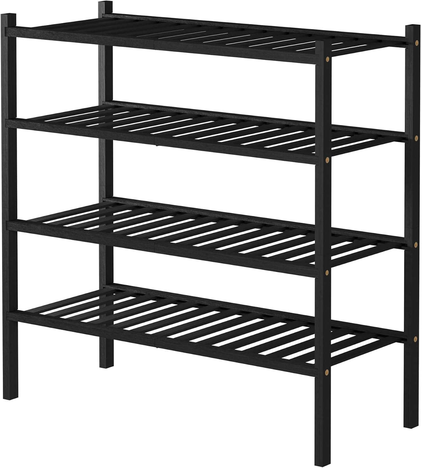 ROMGUAR CRAFT 3 Tier Bamboo Shoe Rack for Closet Free Standing Wood Shoe Shelf Storage Organizer for Entryway Small Space Stackable 27"x11"x20" (Natural)